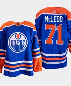 Ryan McLeod 71 Edmonton Oilers Blue Jersey 2022-23 Primegreen Home