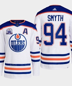 Ryan Smyth 94 Edmonton Oilers White Jersey 2022 Hall Of Fame Patch Away