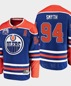 Ryan Smyth 94 Hall Of Fame Patch 2022 Edmonton Oilers Royal Jersey Home