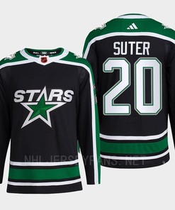 Ryan Suter 20 Reverse Retro 2.0 2022 Dallas Stars Black Jersey Pro Primegreen