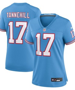 Ryan Tannehill 17 Tennessee Titans Oilers Throwback Alternate Game Women Jersey - Light Blue