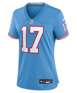 Ryan Tannehill 17 Tennessee Titans Oilers Throwback Alternate Game Women Jersey - Light Blue