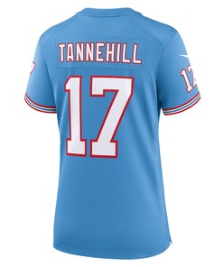 Ryan Tannehill 17 Tennessee Titans Oilers Throwback Alternate Game Women Jersey - Light Blue