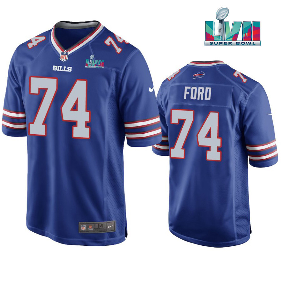 Ryan Van Demark 74 Buffalo Bills Super Bowl LVII Logo Game Player Men Jersey - Royal Jersey
