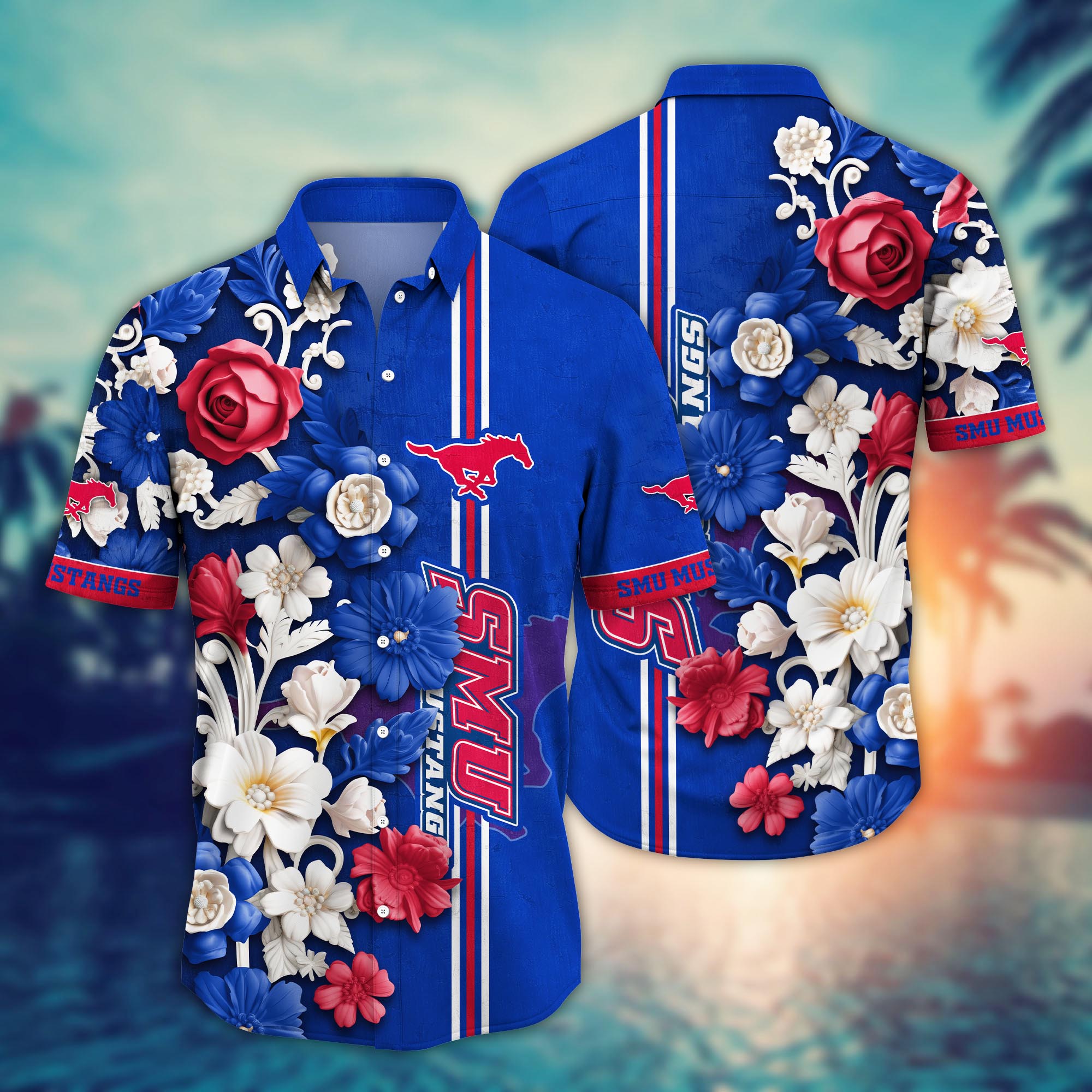 SMU Mustangs NCAA Flower Hawaii Shirt For Fans Ver 37