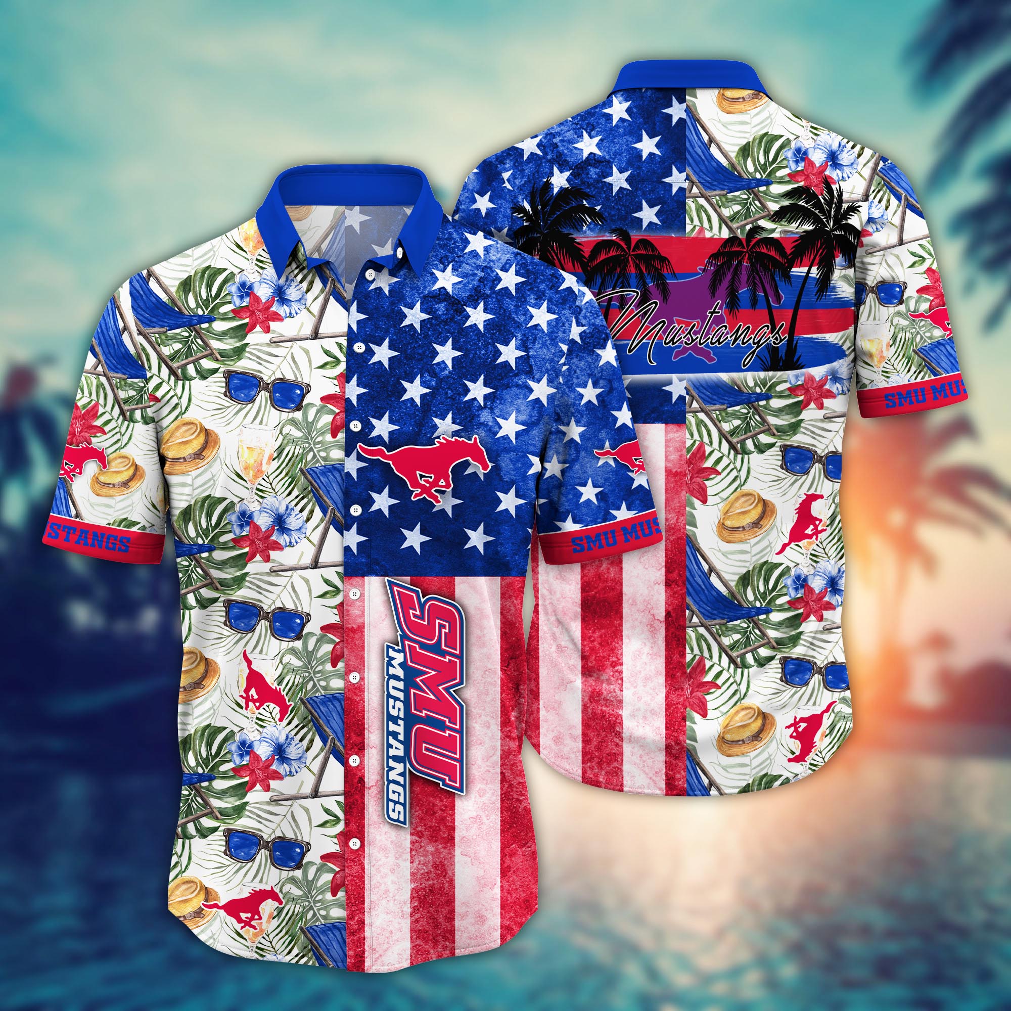 SMU Mustangs NCAA Flower Hawaii Shirt For Fans Ver 8