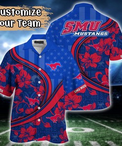SMU Mustangs NCAA US Flag Flower Hawaii Shirt For Fans