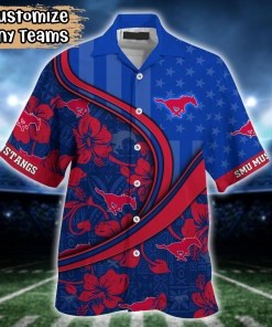 SMU Mustangs NCAA US Flag Flower Hawaii Shirt For Fans