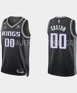 Sacramento Kings 00 Custom 2022-23 Statement Edition Black Men Jersey