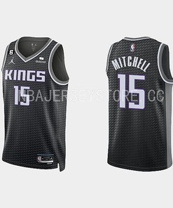 Sacramento Kings 15 Davion Mitchell 2022-23 Statement Edition Black Men Jersey