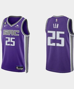 Sacramento Kings 25 Alex Len 2022-23 Icon Edition Purple Men Jersey