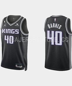 Sacramento Kings 40 Harrison Barnes 2022-23 Statement Edition Black Men Jersey