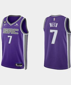 Sacramento Kings 7 Chimezie Metu 2022-23 Icon Edition Purple Men Jersey