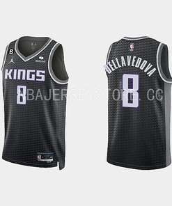 Sacramento Kings 8 Matthew Dellavedova 2022-23 Statement Edition Black Men Jersey