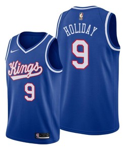 Sacramento Kings 9 Justin Holiday 2022 Classic Edition Jersey Blue Jersey