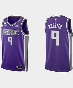 Sacramento Kings 9 Kevin Huerter 2022-23 Icon Edition Purple Men Jersey