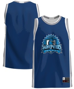 Saint Peters Peacocks Basketball Jersey - Blue Ncaa