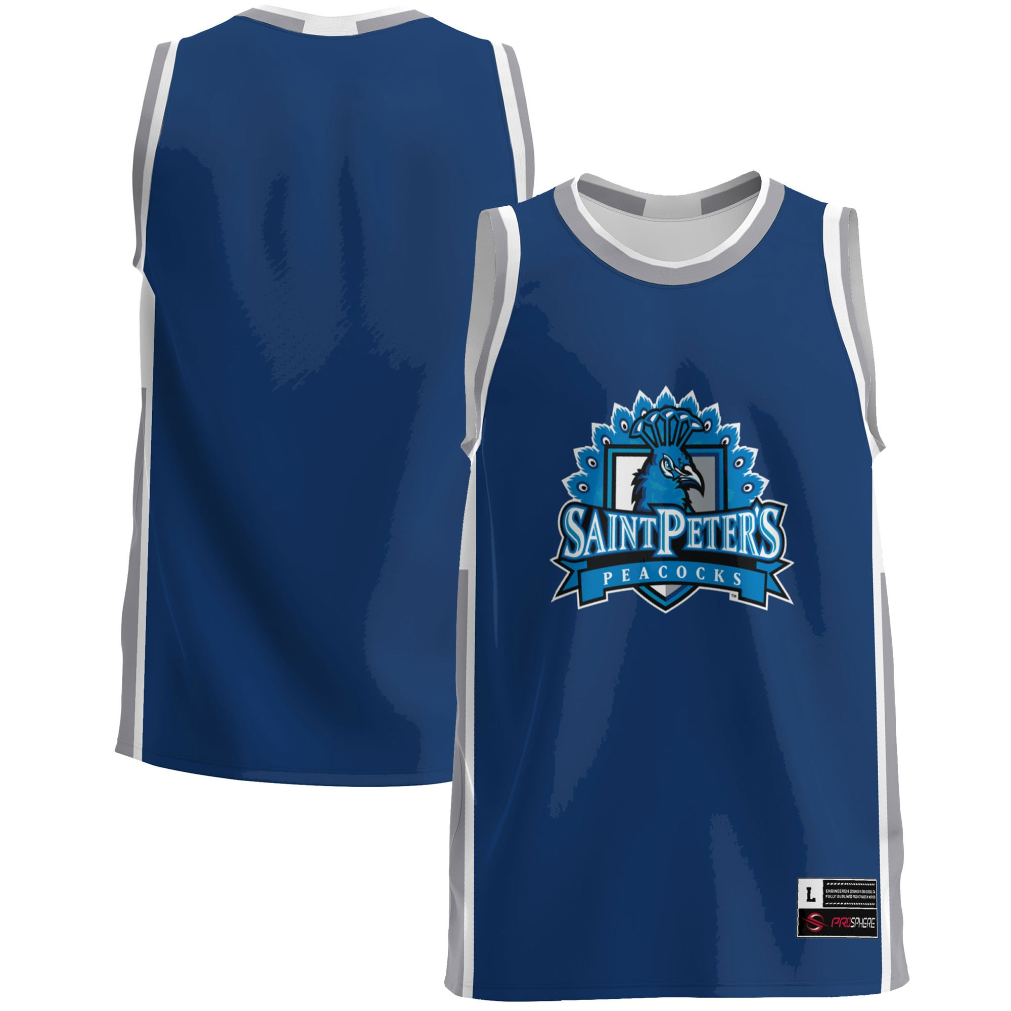 Saint Peters Peacocks Basketball Jersey - Blue Ncaa