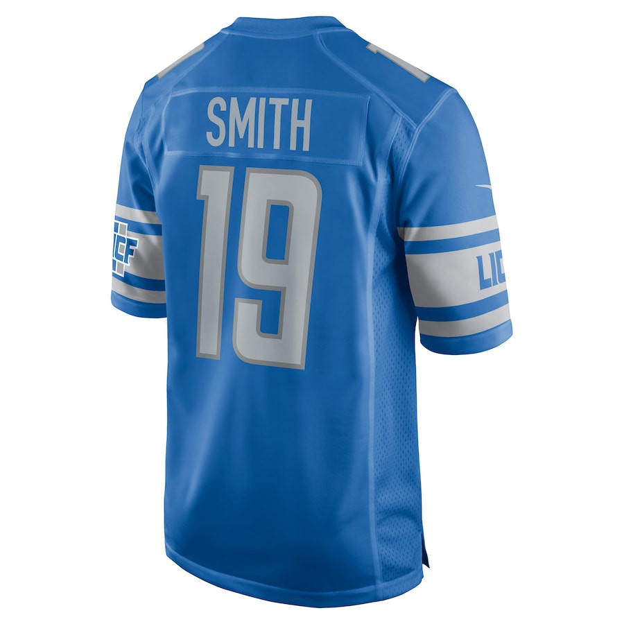 Saivion Smith 19 Detroit Lions Player Game Jersey - Blue