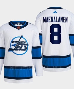 Saku Maenalanen 8 Reverse Retro 2.0 2022 Winnipeg Jets White Jersey Primegreen
