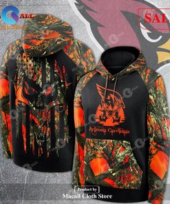 [Sale] Arizona Cardinals Skull Camouflage Football Hunting Aop Hoodie 3D