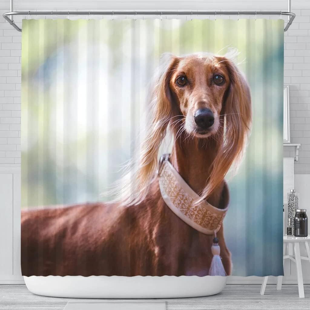 Saluki Dog Print Shower Curtain - Awesome Bathroom Decor