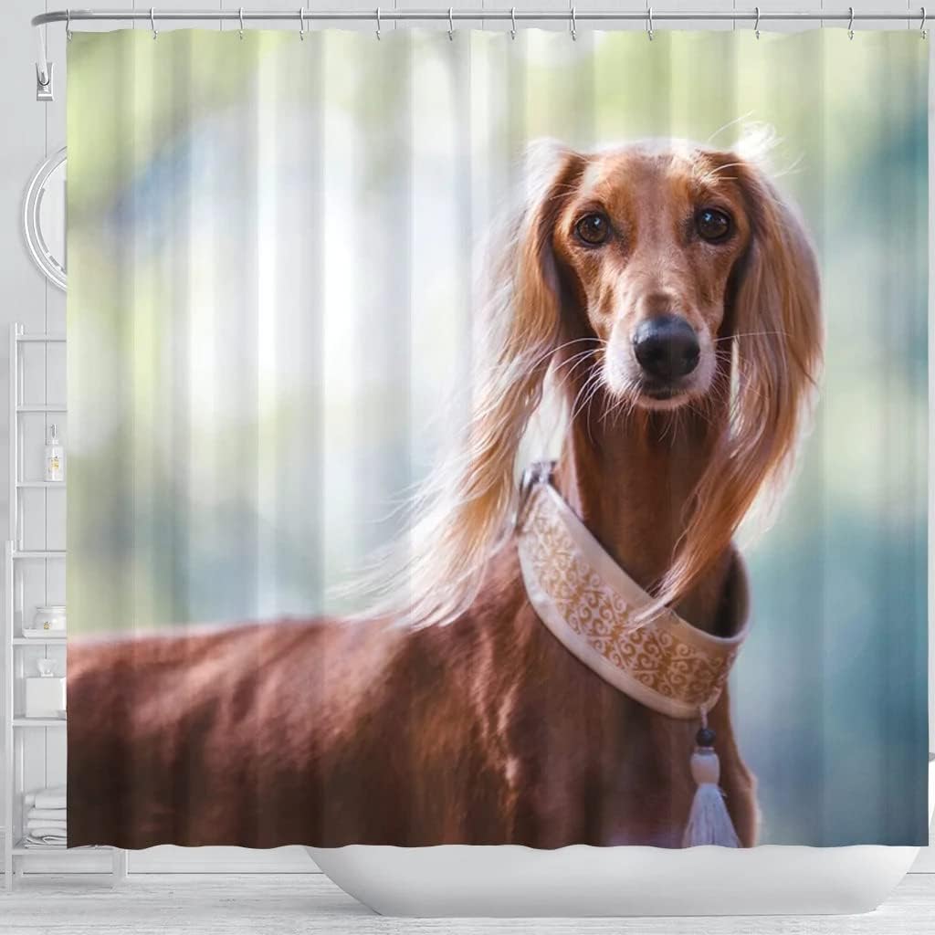 Saluki Dog Print Shower Curtain - Awesome Bathroom Decor