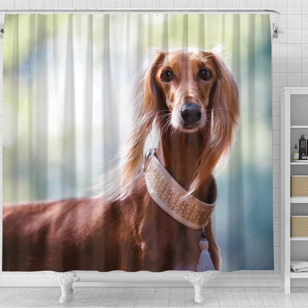 Saluki Dog Print Shower Curtain - Awesome Bathroom Decor