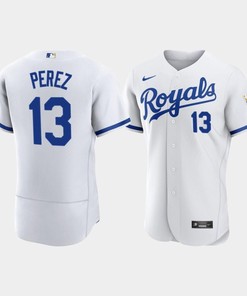 Salvador Perez 13 Kansas City Royals Men's 2022-23 Home Jersey - White Jersey