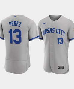 Salvador Perez 13 Kansas City Royals Men's 2022-23 Road Jersey - Gray Jersey