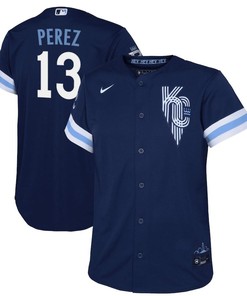 Salvador Perez 13 Kansas City Royals Youth 2022-23 City Connect Jersey - Navy
