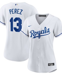 Salvador Perez Kansas City Royals Womens Home Replica Player Jersey - White Mlb
