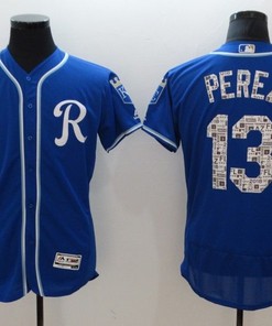Salvador Perez Kansas Mlb 2018 Spring Brandedition City Royals #13 Blue Jersey