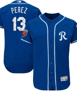 Salvador Perez Kansas Mlb 2018 Spring Brandedition City Royals #13 Blue Jersey