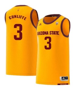 Sam Cunliffe 3 Arizona State Sun Devils Retro Basketball Men Jersey - Yellow