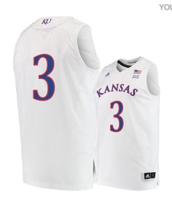 Sam Cunliffe 3 Kansas Jayhawks Basketball Youth Jersey - White