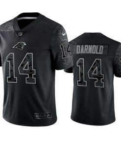 Sam Darnold 14 Carolina Panthers Black Reflective Limited Jersey - Men