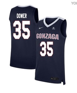 Sam Dower 35 Gonzaga Bulldogs Elite Basketball Youth Jersey - Navy