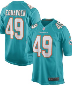 Sam Eguavoen Miami Dolphins Game Jersey - Aqua Nfl