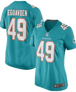 Sam Eguavoen Miami Dolphins Womens Game Jersey - Aqua Nfl