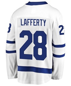 Sam Lafferty 28 Toronto Maple Leafs Stanley Cup 2023 Playoffs Patch Away Breakaway Men Jersey - White