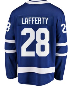Sam Lafferty 28 Toronto Maple Leafs Stanley Cup 2023 Playoffs Patch Home Breakaway Men Jersey - Blue
