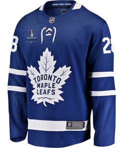 Sam Lafferty 28 Toronto Maple Leafs Stanley Cup 2023 Playoffs Patch Home Breakaway Men Jersey - Blue