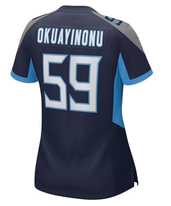 Sam Okuayinonu 59 Tennessee Titans Women's Home Game Player Jersey - Navy