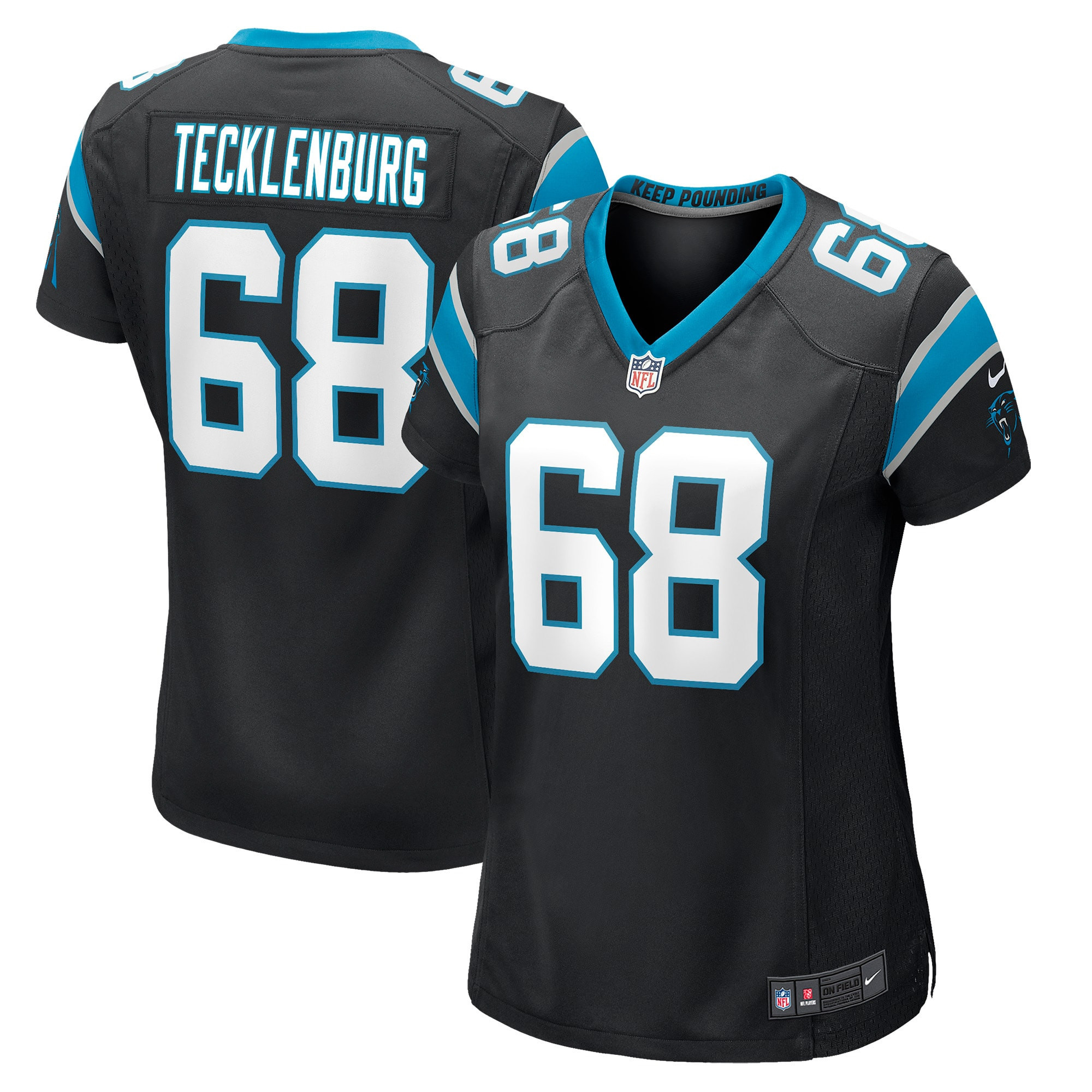 Sam Tecklenburg Carolina Panthers Womens Player Game Jersey - Black Nfl