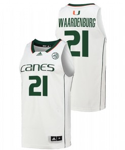 Sam Waardenburg 21 Miami Hurricanes 2022 College Basketball Men Jersey - White