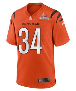 Samaje Perine 34 Cincinnati Bengals Super Bowl LVII Champions Men Alternate Game Jersey - Orange