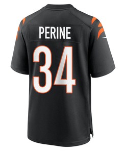 Samaje Perine 34 Cincinnati Bengals Super Bowl LVII Champions Men Game Jersey - Black