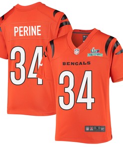 Samaje Perine 34 Cincinnati Bengals Super Bowl LVII Champions Youth Alternate Game Jersey - Black