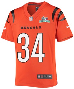 Samaje Perine 34 Cincinnati Bengals Super Bowl LVII Champions Youth Alternate Game Jersey - Black